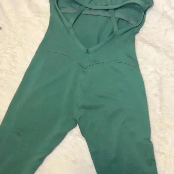 Seafoam Green Backless Workout Jumpsuit - Brazilian Style, Size Small - Picture 5 of 7